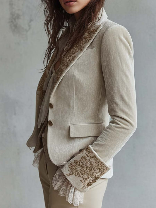 Nerina | Blazer Ricamato Avorio