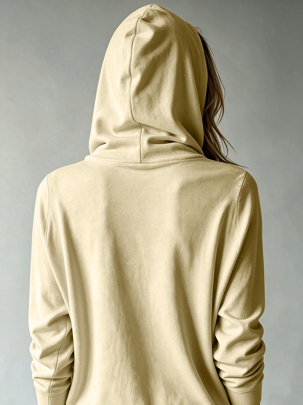 Arianna | Cardigan Albicocca con Cappuccio e Chiusura a Bottoni