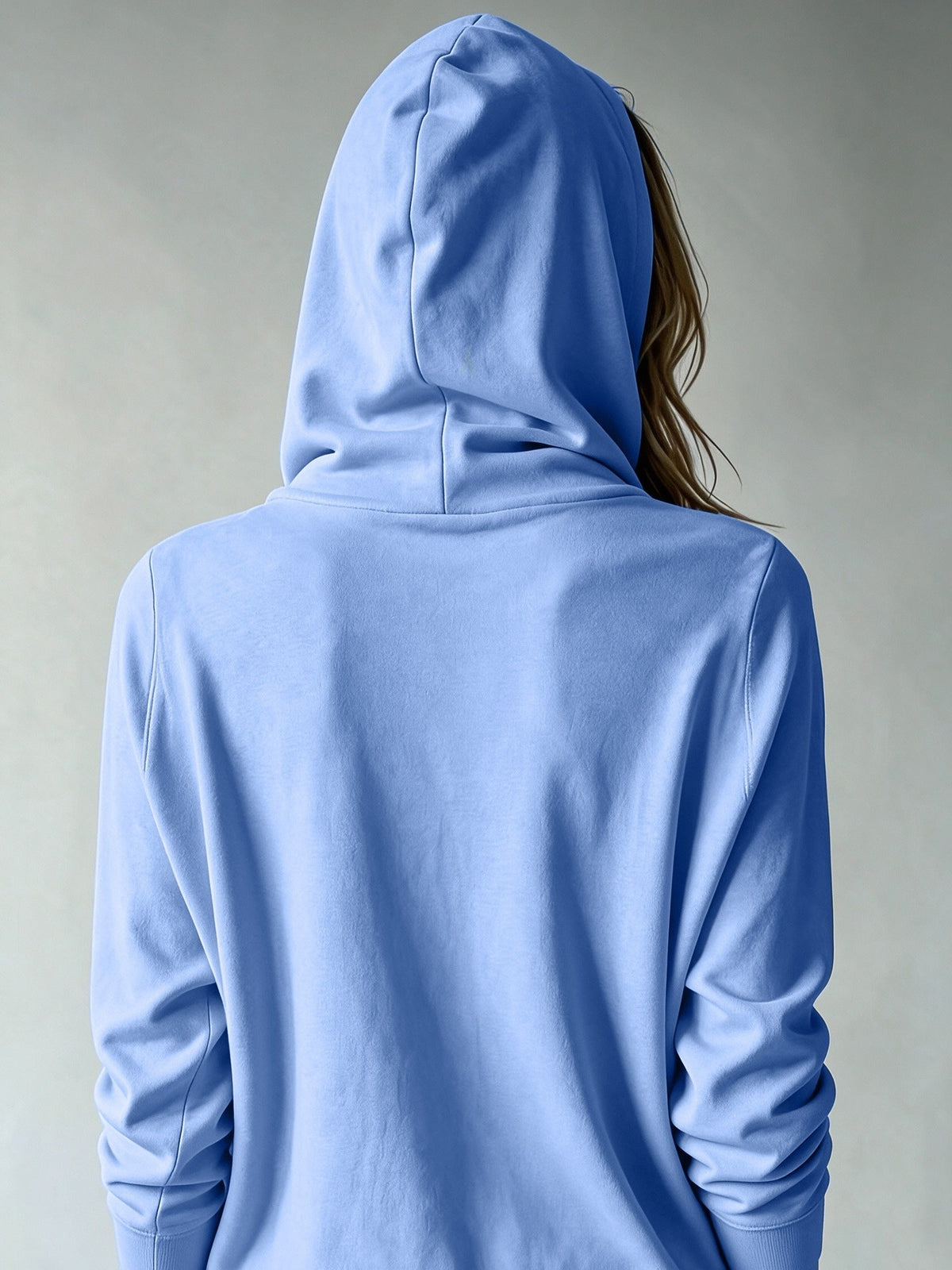 Beatrice | Cardigan Blu con Cappuccio e Chiusura a Bottoni