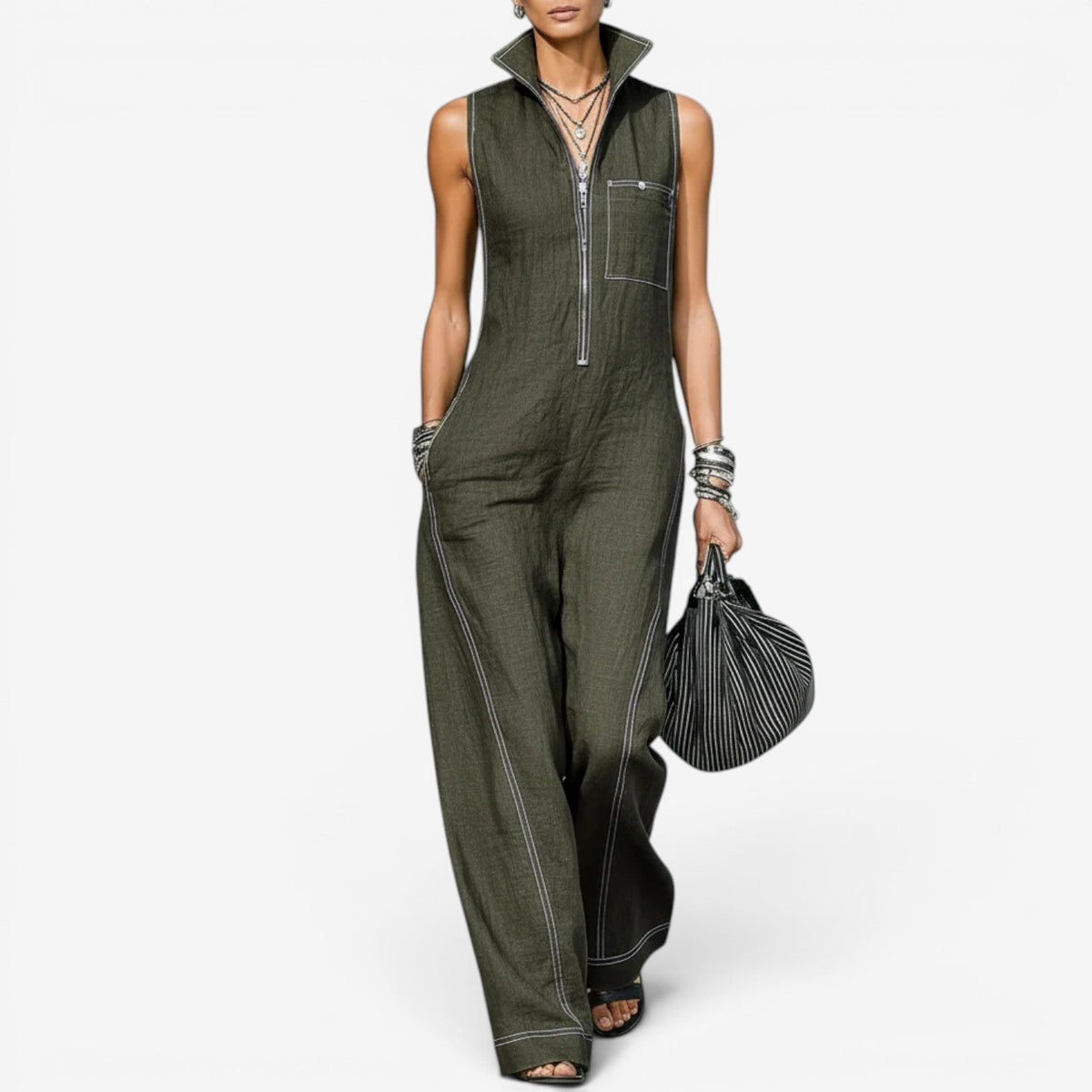 Tanya™ Tuta senza maniche con zip