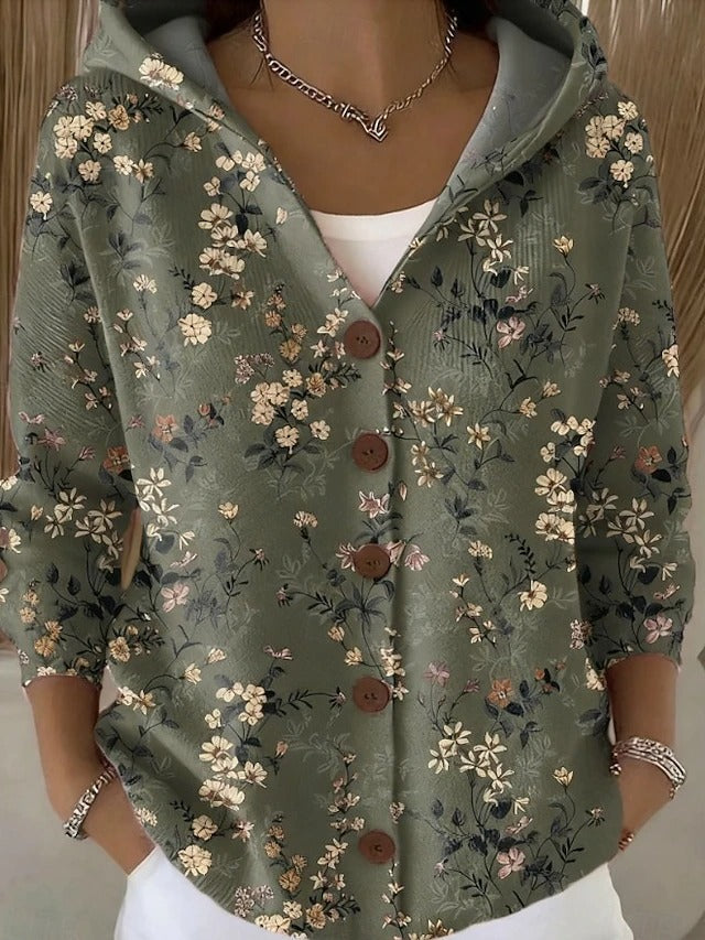 Benedetta | Cardigan Floreale Verde Salvia
