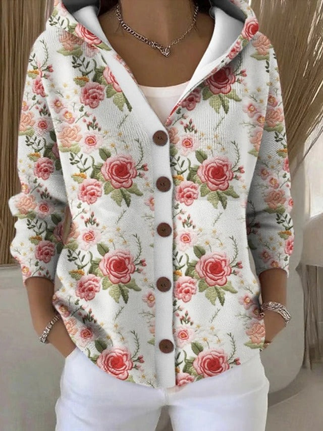 Allegra | Cardigan Rose Dipinte