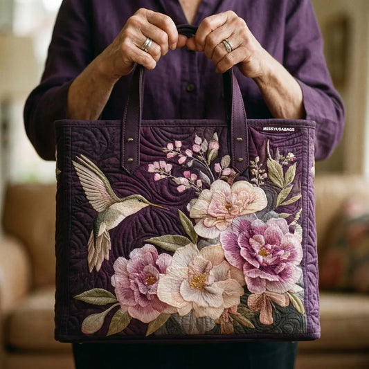 Borsa artigianale | Colibrì e orchidea