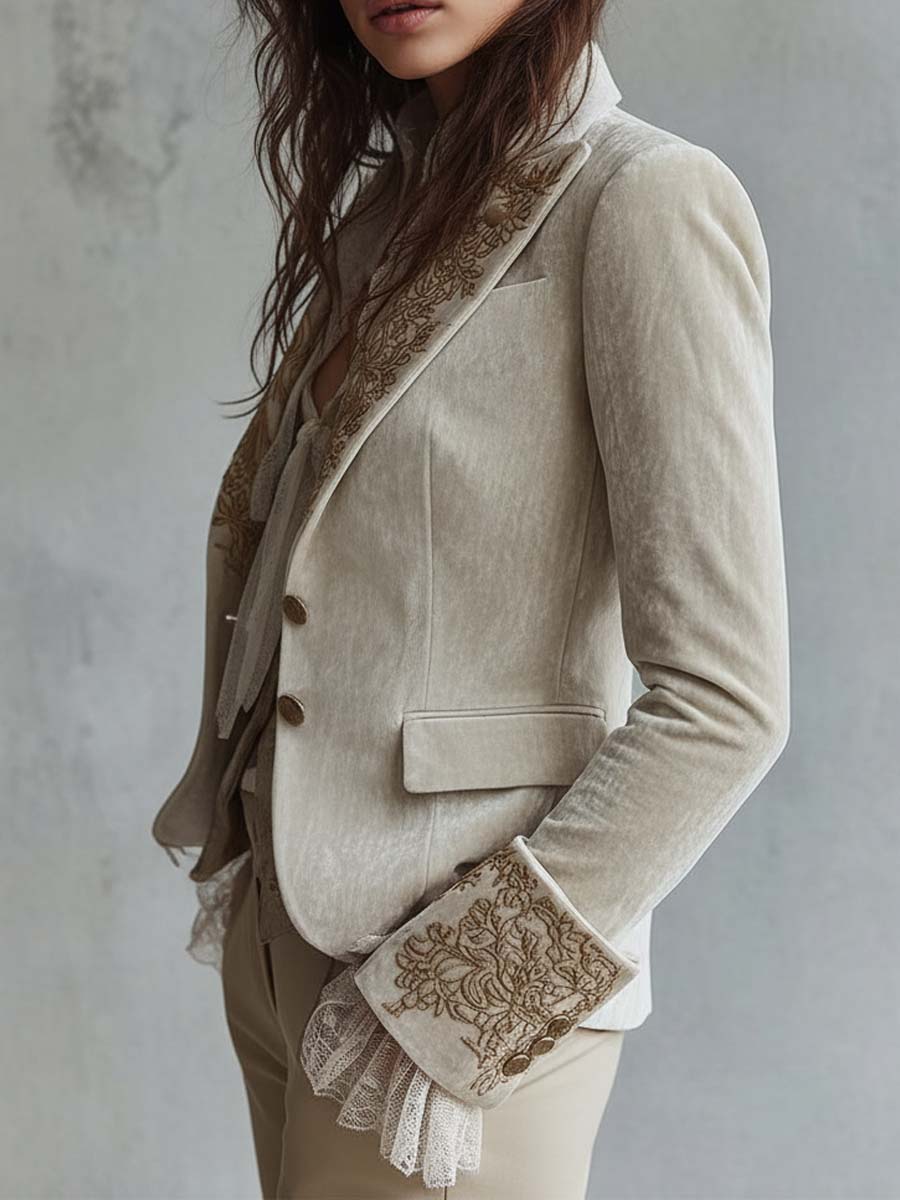Nerina | Blazer Ricamato Avorio