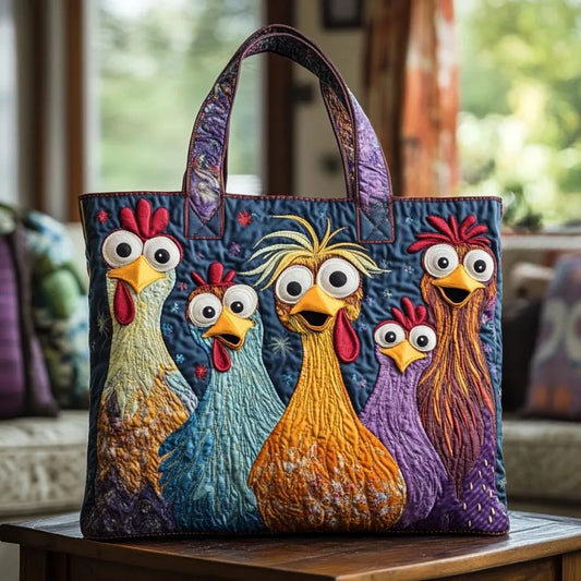 Borsa artigianale | Cinque galline colorate
