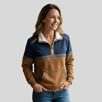 Gilda | Pullover con Mezza Zip e Collo Sherpa