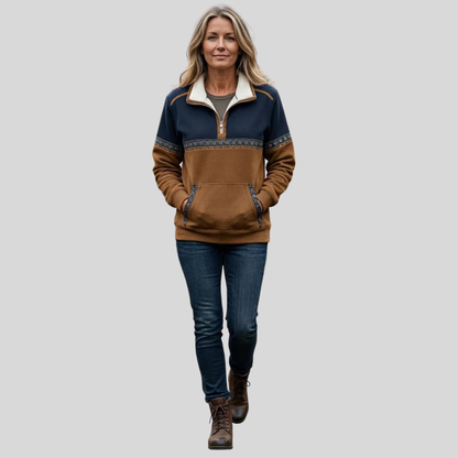 Gilda | Pullover con Mezza Zip e Collo Sherpa