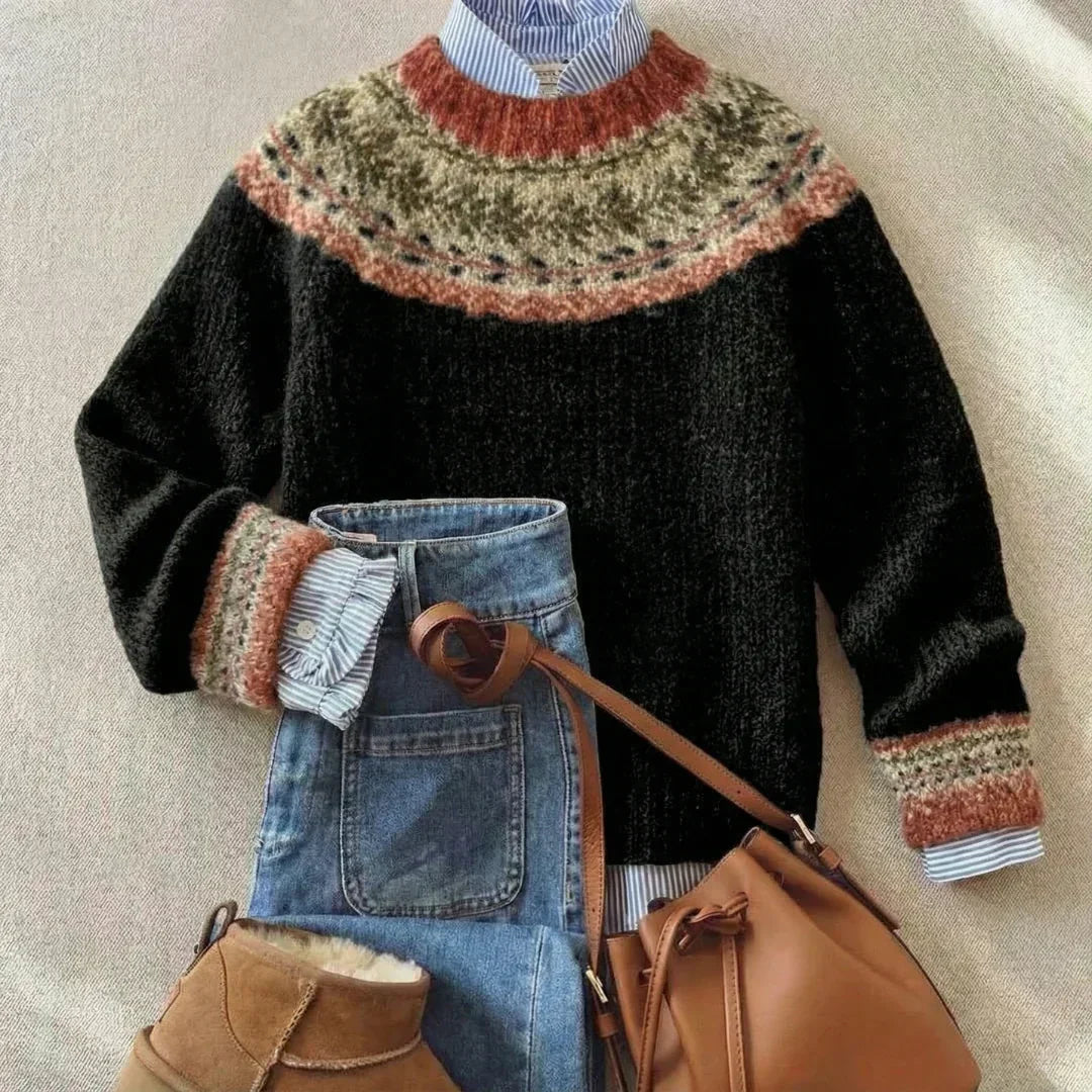 Annalisa | Maglione Jacquard Vintage Nero