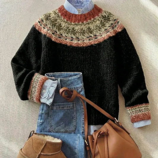 Annalisa | Maglione Jacquard Vintage Nero