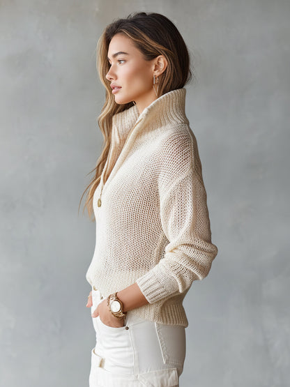 Maia | Maglione in Maglia con Mezza Zip