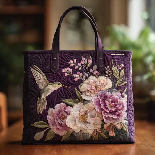 Borsa artigianale | Colibrì e orchidea