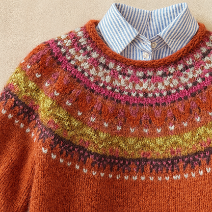 Gioia | Maglione Jacquard Vintage Ruggine