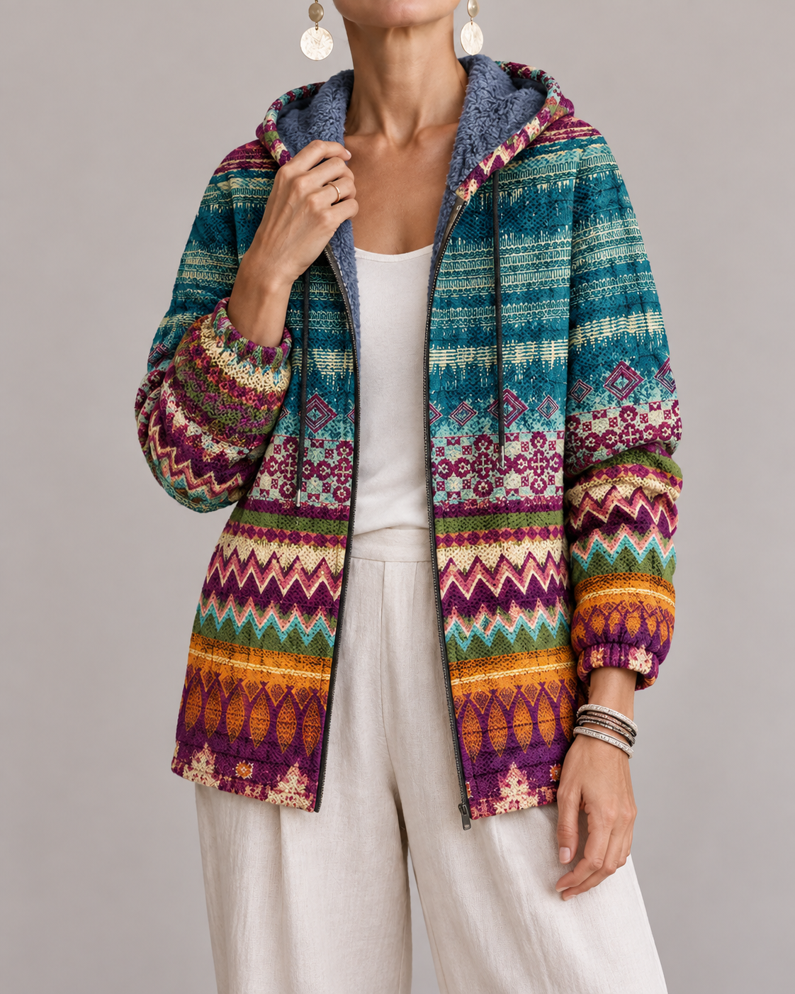 Marina | Felpa con Cappuccio Artistica Elegante