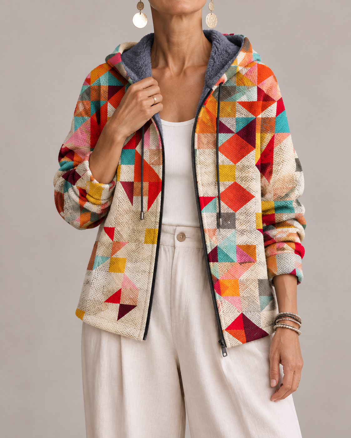 Leonora | Cappotto Boemo Artistico con Cappuccio