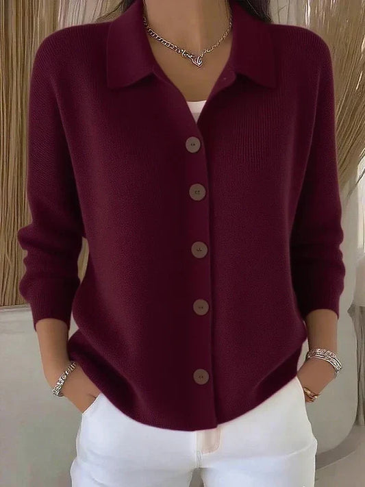 Viola | Cardigan con Colletto e Bottoni