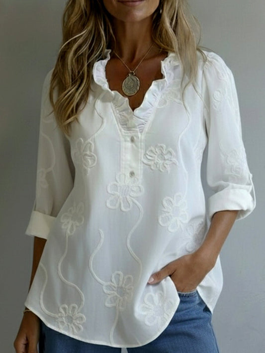 Amelia™ | Camicetta in Cotone Ricamata