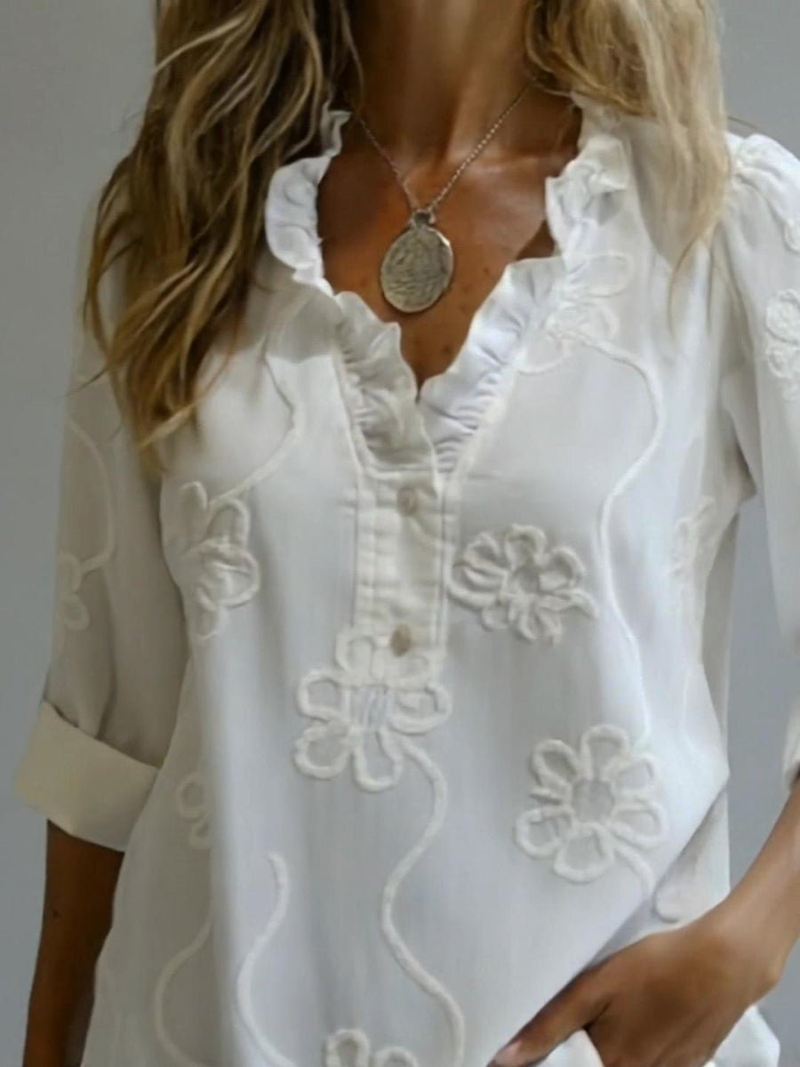 Amelia™ | Camicetta in Cotone Ricamata