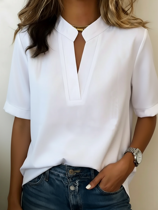Margaux | Camicetta Chic con Scollo a V e Dettaglio Dorato