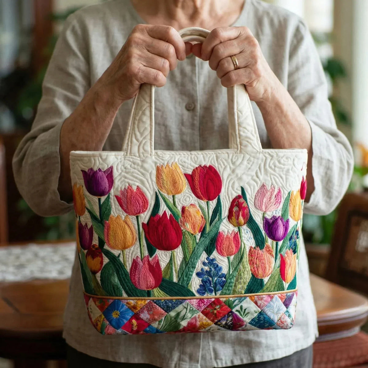 Borsa artigianale | Giardino di tulipani
