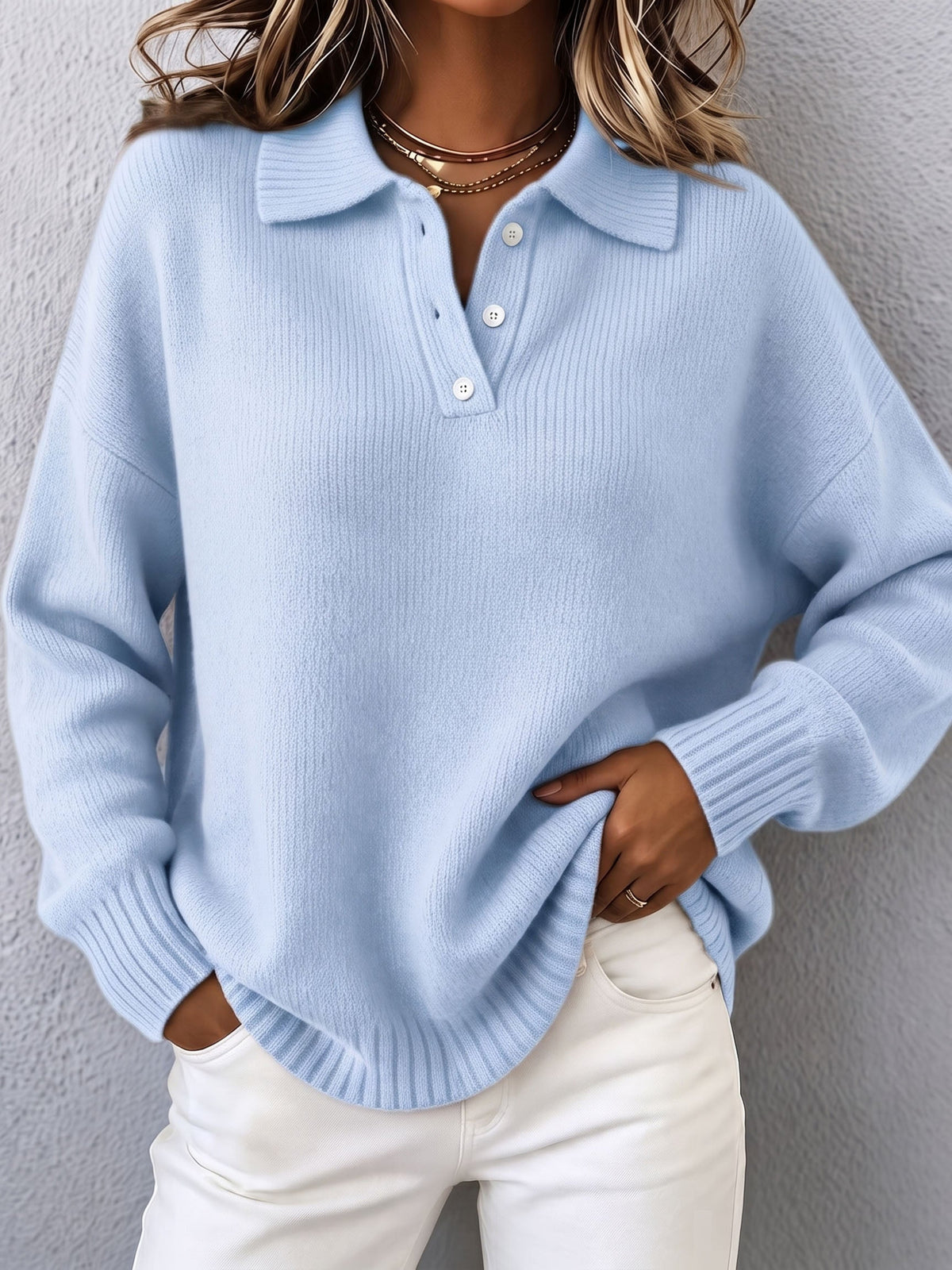 Marcella | Maglione Polo in Maglia Morbida
