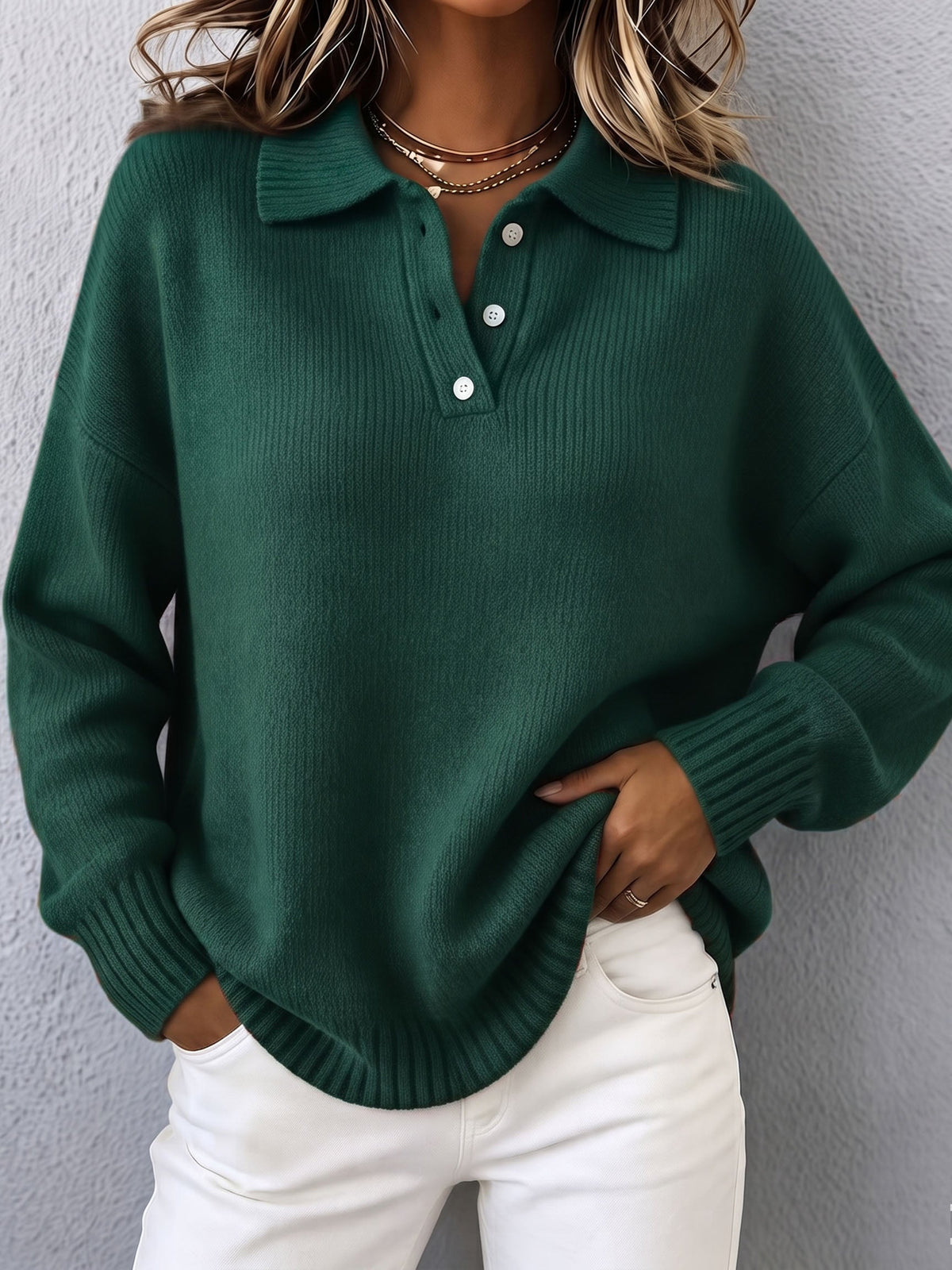 Marcella | Maglione Polo in Maglia Morbida
