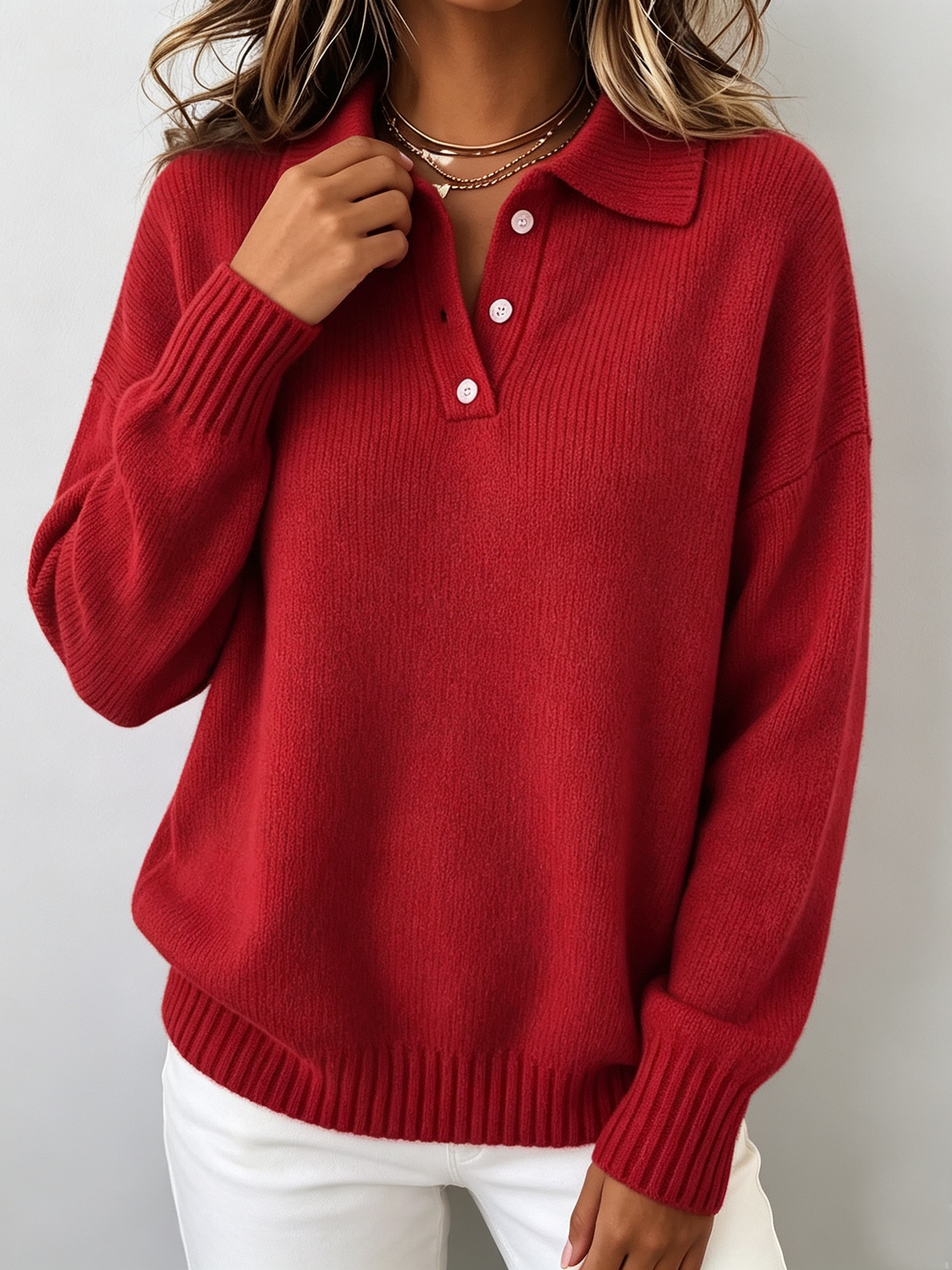 Marcella | Maglione Polo in Maglia Morbida