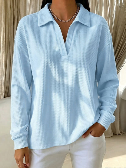 Idalia | Top Polo in Maglia Waffle Morbida